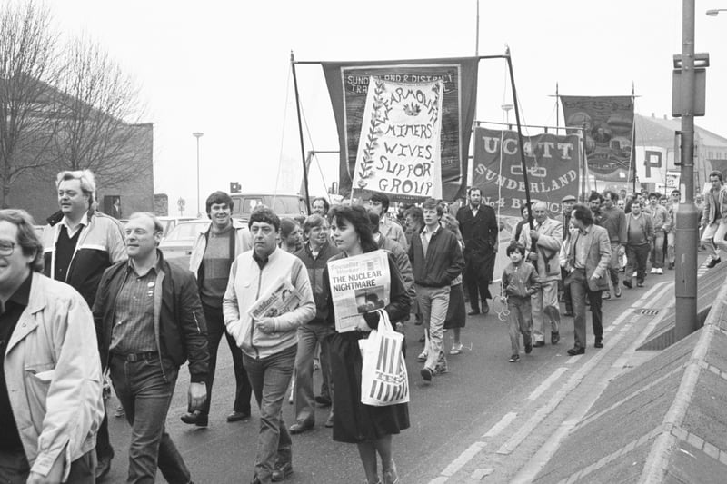 The 1986 May Day parade which had lots of support including from the Wearmouth Miners Wives Support Group.