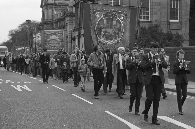 Heading down Borough Road on the parade in May 1985.