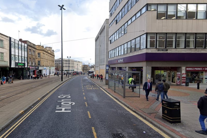 The joint highest number of reports of antisocial behaviour in Sheffield in March 2024 were made in connection with incidents that took place on or near High Street, Sheffield city centre, with 7