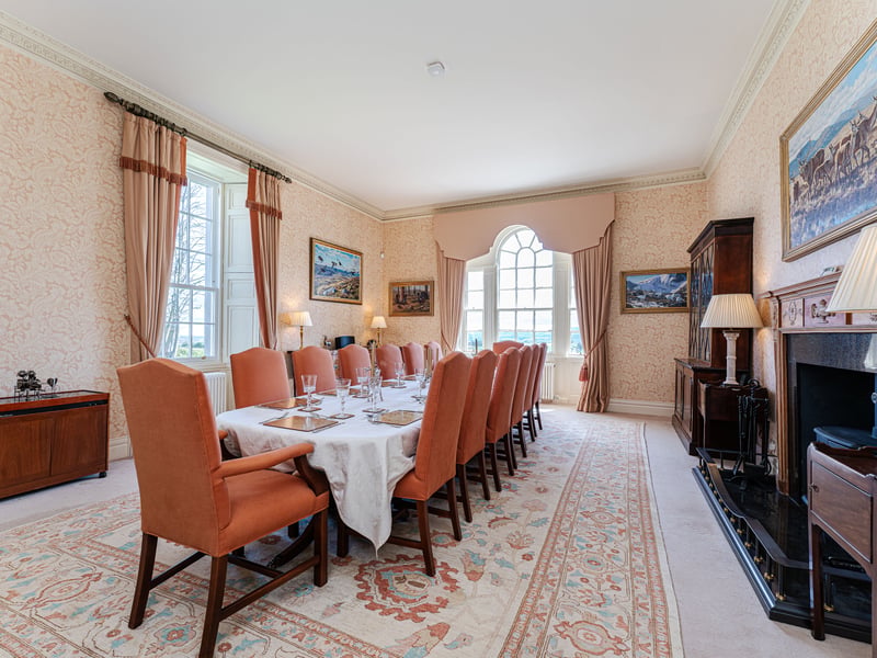 The large dining room is the ideal space in which to entertain guests.