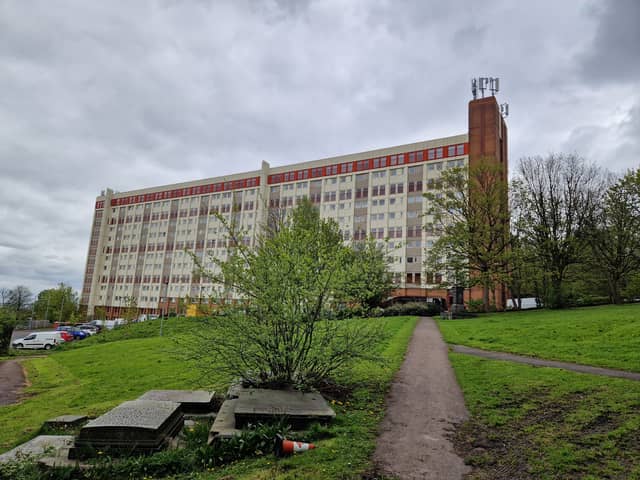 Castle Court is one of two blocks left standing at Sheffield's old Hyde Park housing estate, which was designed with the same 'streets in the sky' principle as Park Hill
