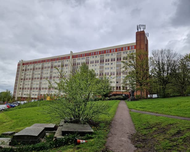 Castle Court is one of two blocks left standing at Sheffield's old Hyde Park housing estate, which was designed with the same 'streets in the sky' principle as Park Hill