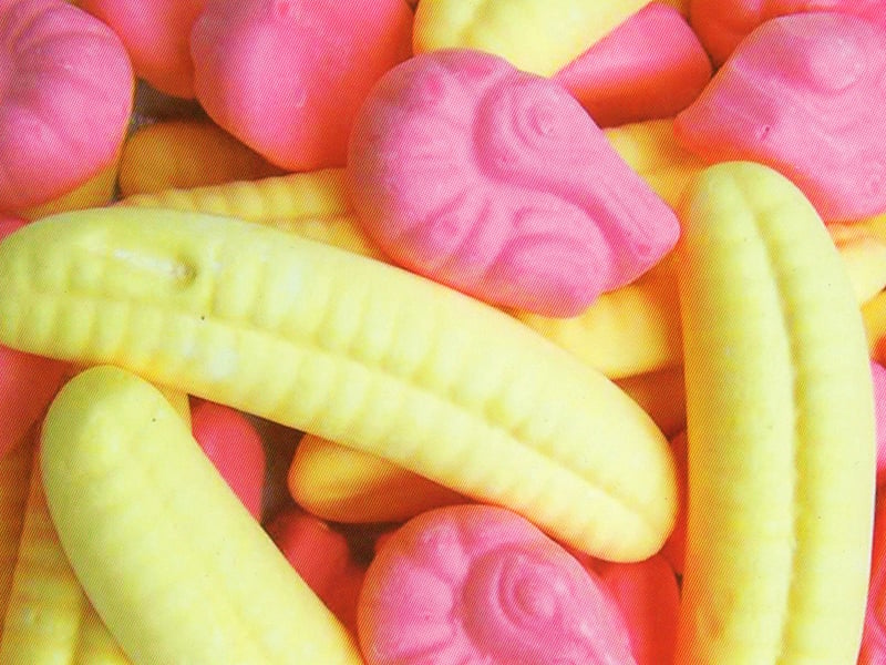 These yellow and pink foamy treats were the only time eating a whole bunch of bananas and shrimps in one sitting was socially acceptable.