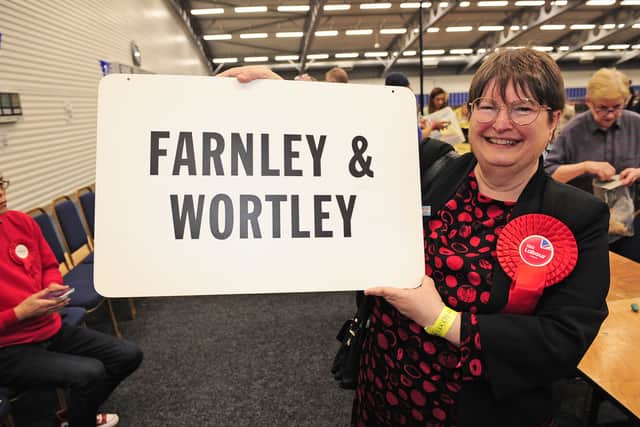Kate Haigh after winning the seat for Farnley and Wortley