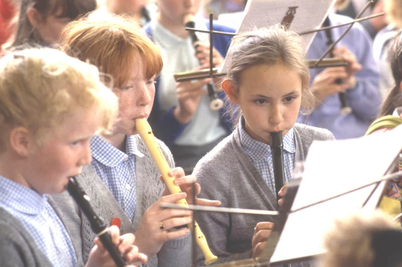 A recorder session was in full swing when the Echo photographer took this photo at Plains Farm Primary School in June 1990.