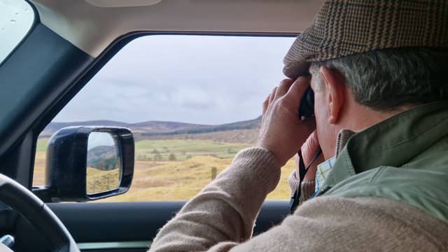 A driving tour with the owner of Rottal Estate, Dee Ward, in the Angus Glens. It was the first day of spring when I was there and we saw an abundance of wildlife including lapwings, curlews, oyster catchers, red kites, kestrel, snipe, just to name a few. Mr Ward also showed me where he has some tree planting projects on the go along the river to keep water cool for salmon, but also up on the hill to help drain water during bouts of heavy rainfall to reduce the impact of flooding on towns nearby. At one point we were encircled by some greylag geese, honking at us and getting a bit close while we were walking and talking by the Rottal burn. There must have been a nest there so we moved on quick. Mr Ward gave me the opportunity to have a break from the tent and invited me to stay at the estate, where I spent the evening talking more about nature projects with him and his son, Archie, who also takes a keen interest in wildlife.