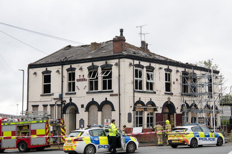 Pictures as firefighters tackle derelict pub blaze