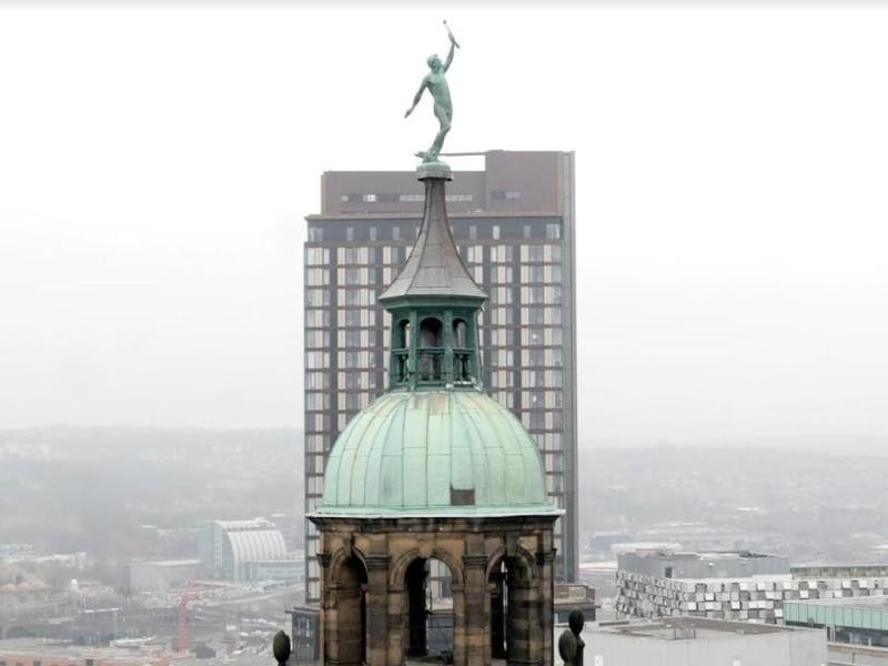 Look up and you will spot this statue standing atop the 200ft tall clocktower of Sheffield Town Hall. The character depicted clutching a blacksmith's hammer in one hand and three arrows in the other is Vulcan - the God of Fire in Roman mythology - with the statue being a nod to Sheffield's celebrated steel inudstry.