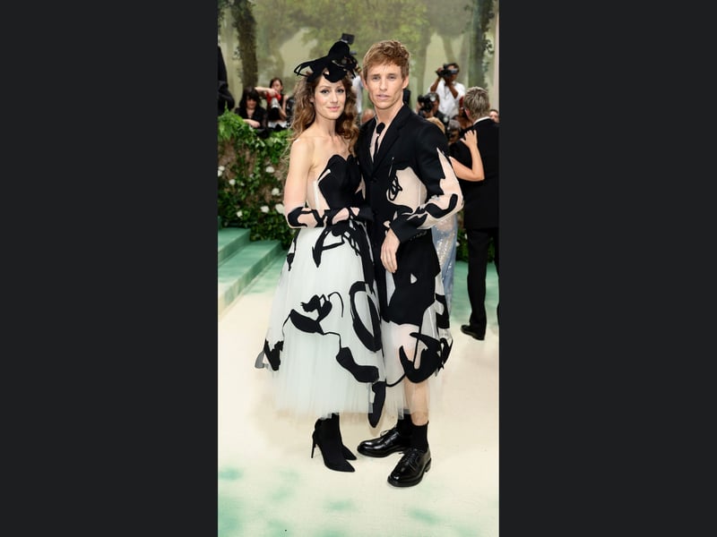 Hannah Bagshawe and Eddie Redmayne attend The 2024 Met Gala Celebrating "Sleeping Beauties: Reawakening Fashion".