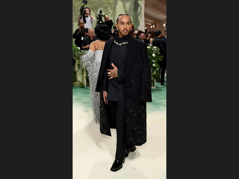 Lewis Hamilton attends The 2024 Met Gala Celebrating "Sleeping Beauties: Reawakening Fashion".