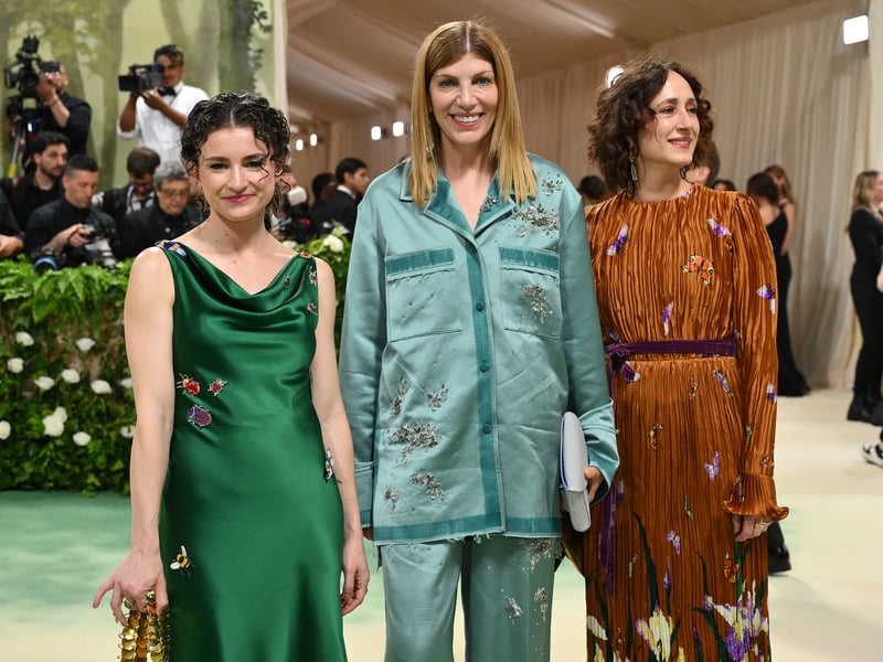 Nicole Phelps, Virginia Smith and Chloe Malle arrive for the 2024 Met Gala.