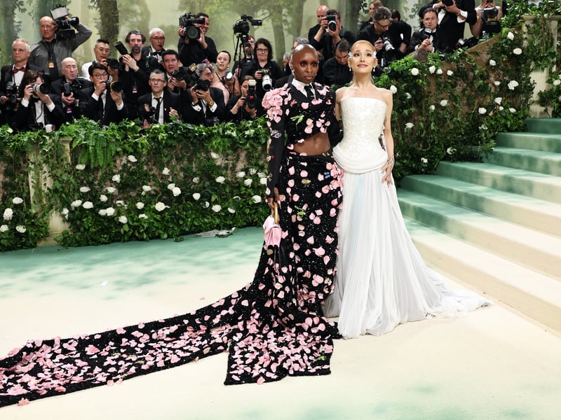 Cynthia Erivo and Ariana Grande attend The 2024 Met Gala Celebrating "Sleeping Beauties: Reawakening Fashion".