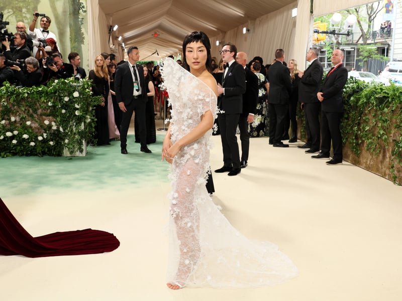 Greta Lee attends The 2024 Met Gala Celebrating "Sleeping Beauties: Reawakening Fashion" .