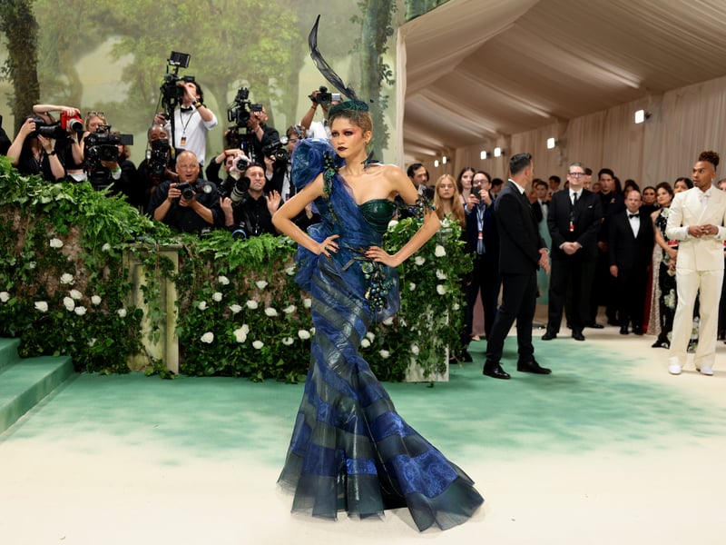 Zendaya's first look while attending The 2024 Met Gala Celebrating "Sleeping Beauties: Reawakening Fashion".