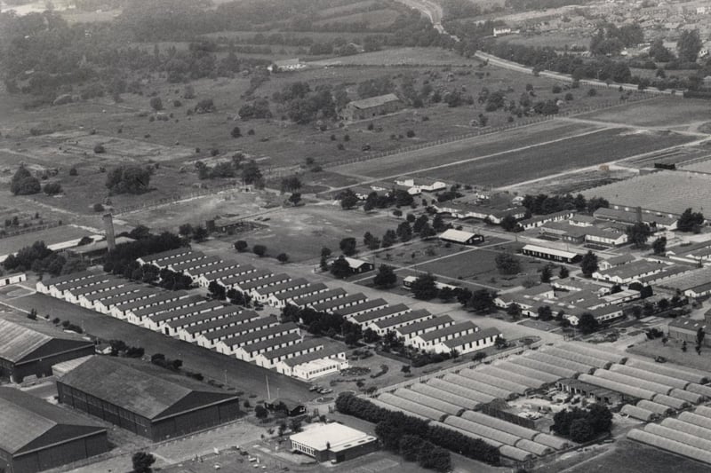 Birds eye view of Kirkham Prison site in 1988