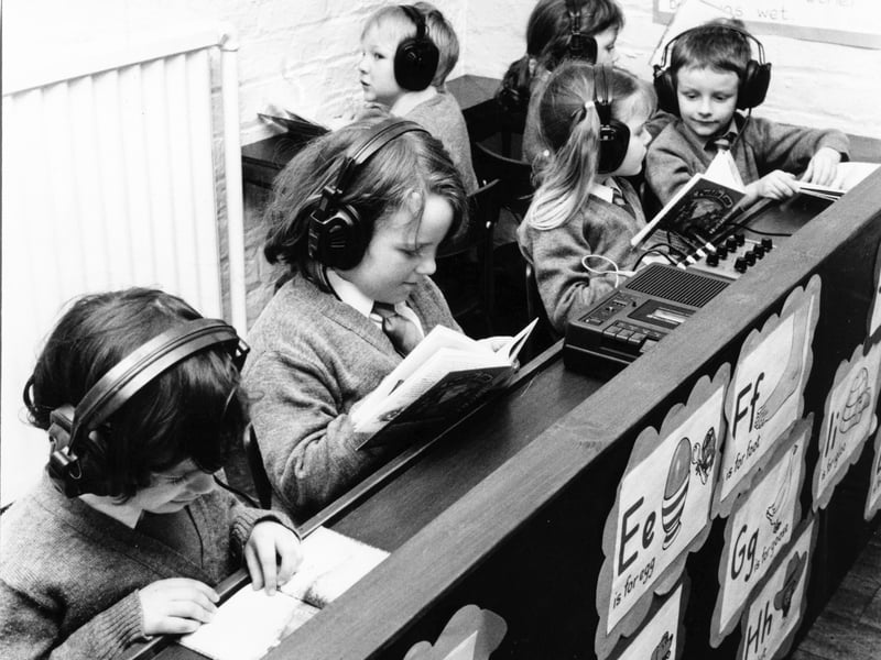 Tiny Tots at Carters Charity School, Preesall school are all ears for a new way of helping them to read - listening to 'tape' recordings of their reading books