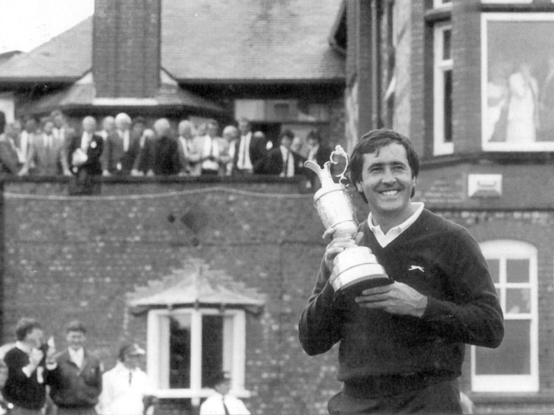 Seve Ballesteros wins the Open Golf Championship at Royal Lytham St Annes in 1988.
