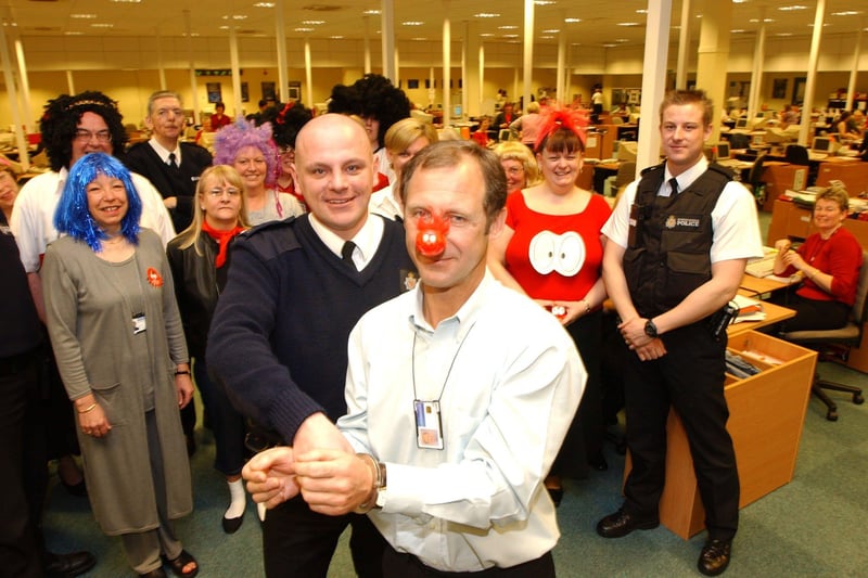 This Littlewoods Index Centre worker was taken into police custody by Sgt Paul Garland - but only until enough money was raised for Comic Relief in 2003.