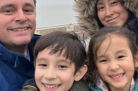 Laurie Knox with his wife Myungsoo Jeong and their twins, Ernie and Ellora, both aged six. Laurie says moving from Kent to Sheffield is one of the best decisions they've ever made.