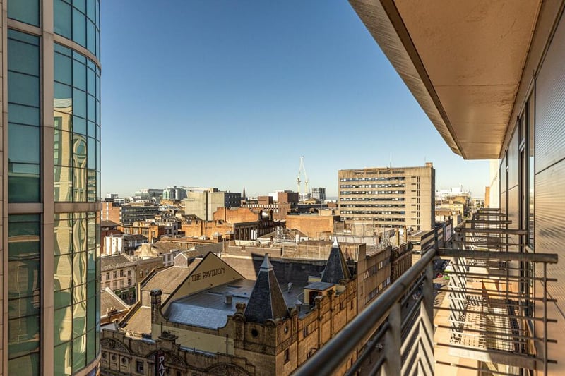 External views from the property over Glasgow city centre. 