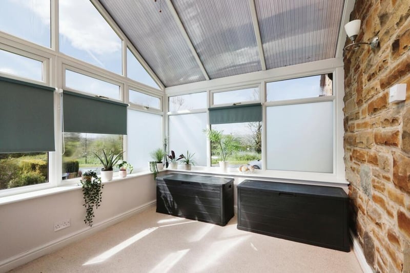 The conservatory is one of the star features of this property, offering lovely views of the surrounding natural area, lots of natural light, and storage and leisure space to suit you.