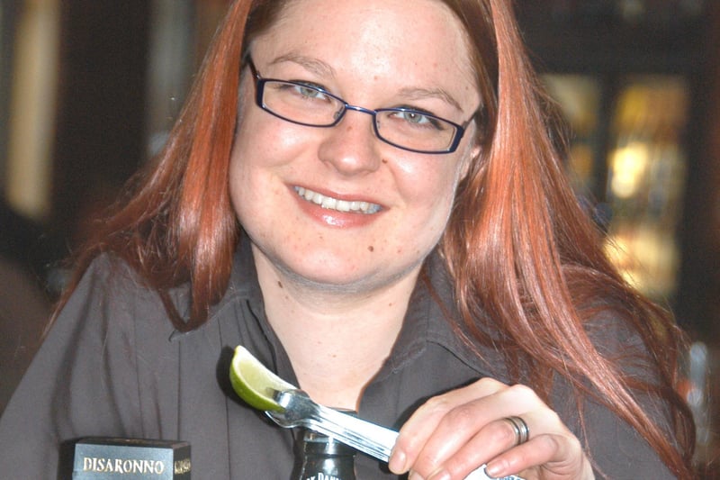 Laura Redman was serving up Godfather cocktails at the Lambton Worm in April 2009.