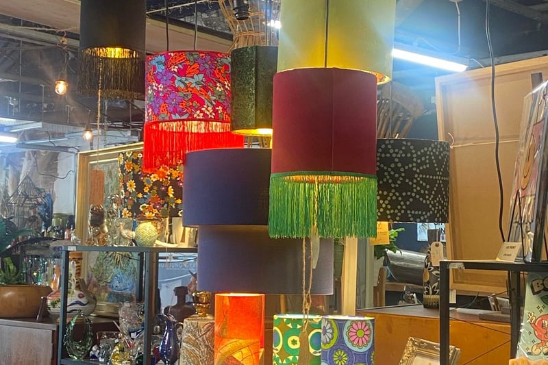 Handmade lampshades are available from a local seller.