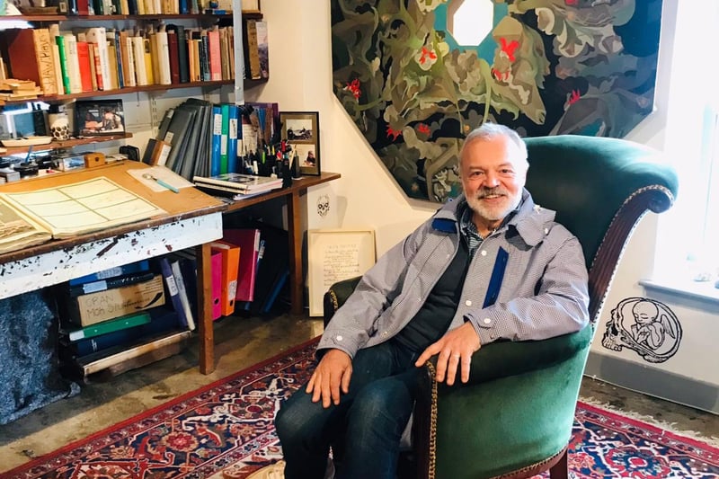 Graham Norton was spotted visiting the Alasdair Gray Archive at the end of April. 