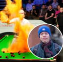 On April 17, 2023, 26-year-old Edred Whittingham (pictured) and Margaret Reid, aged 53, were sitting in the front row at the championships at the Crucible, Sheffield, before jumping the barrier and disturbing the matches.