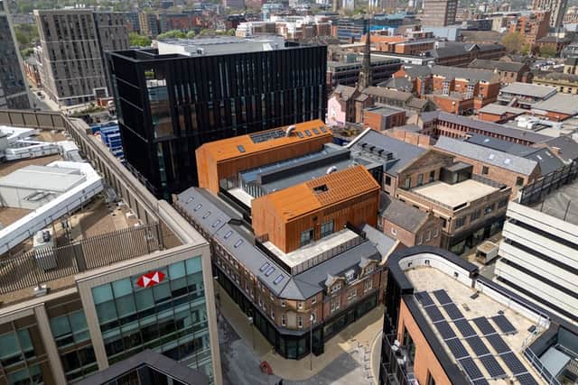 The new Cambridge Street Collective food hall in Sheffield city centre is due to open to the public on Thursday, May 23. Photo: Steel City Drone Pilot