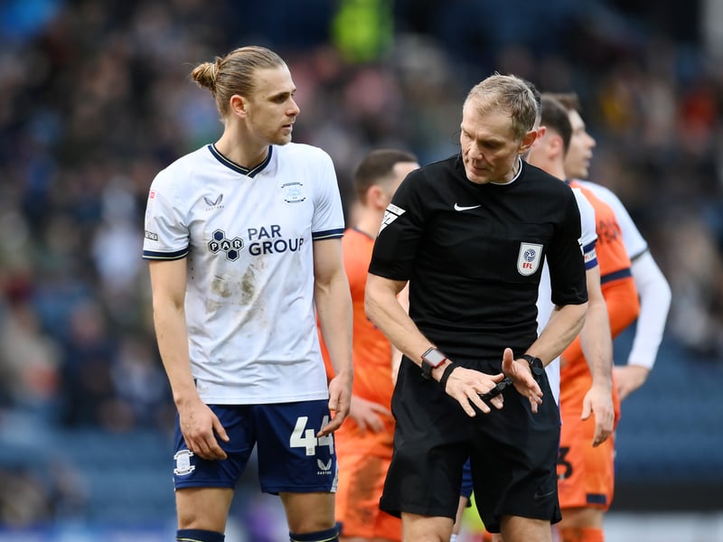 110 yellow cards 1 red card