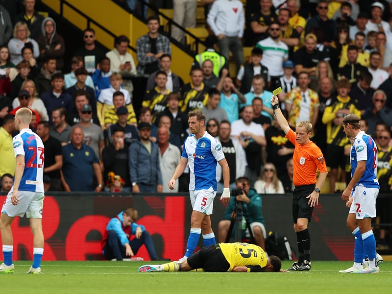 93 yellow cards 5 red cards