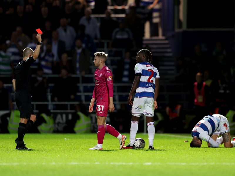 90 yellow cards 4 red cards