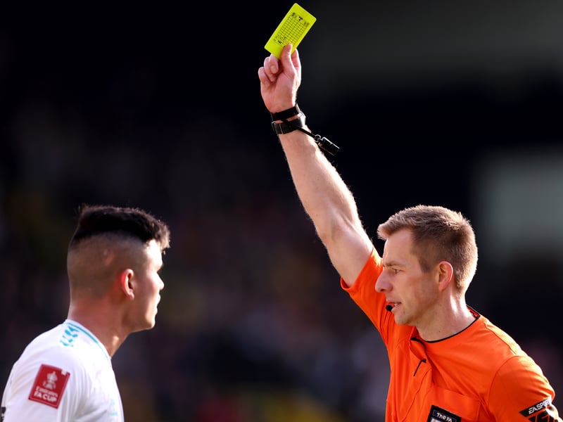 103 yellow cards 3 red cards