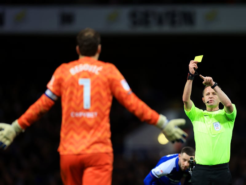 98 yellow cards 4 red cards