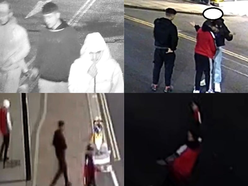 Officers in Sheffield have released multiple CCTV images of a group of men they would like to speak to in connection with a robbery.
Appealing for the public's help on March 12, 2024, a South Yorkshire Police spokesperson said: "It is reported that around 1am on February 3, 2024, a man had his wallet and phone stolen as he ran down Eyre Street in Sheffield city centre.
"The victim alleges he saw a knife but was not threatened with it. He was unharmed as a result of the robbery but reported that he was grabbed by the throat.
"An investigation has been launched and enquiries are ongoing to locate those involved. CCTV trawls of the area have taken place and officers are now keen to identify the men in the images as they feel they may be able to help our investigation.
"The men are described as mixed race with short, dark hair. They are believed to be in their late teens or early 20s.
"Do you recognise any of the men pictured?"
If you can help, you can pass information to police via their online live chat, our online reporting function or by calling 101. Please quote investigation number 14/29457/23 when you get in touch.