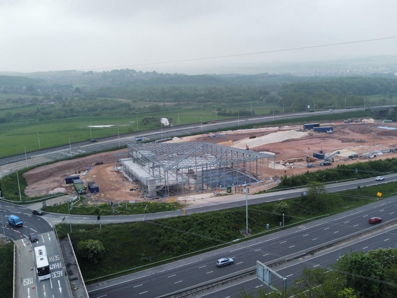 The Parkway, which links Junction 33 with Sheffield city centre, was widened to three lanes to take extra traffic. The service station will be accessed off the motorway roundabout.
