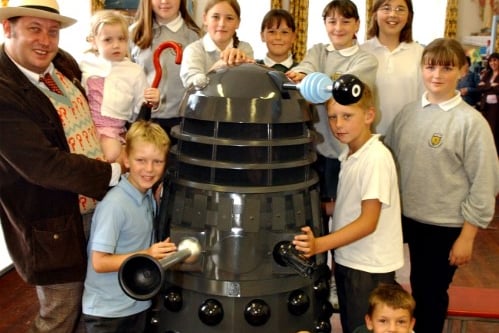 Dr Who and the Daleks visited St Patrick's RC Primary in 2003 to help raise money for a new IT suite for the school.