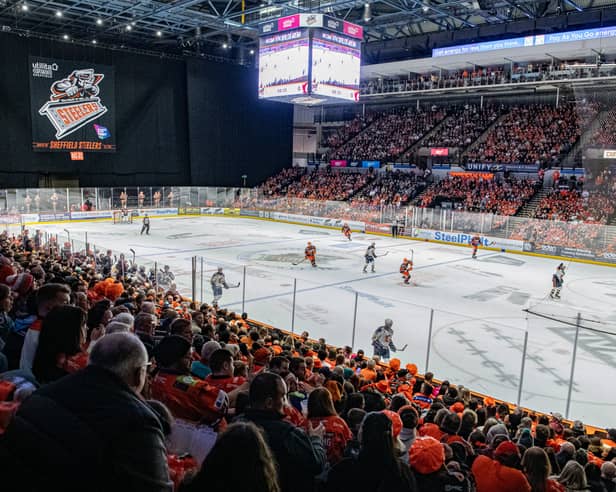 Sheffield Steelers play Guildford Flames at the 12,500-capacity Utilita Arena.
Picture: Tony Johnson. 