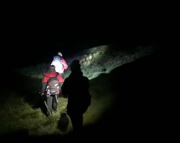 Team members from Edale Mountain Rescue Team assisted two 'disorientated' walkers near Bamford Edge. Photo: Edale MRT