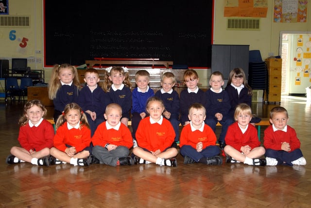 Lots of faces in the reception class at Temple Park Infants in 2005