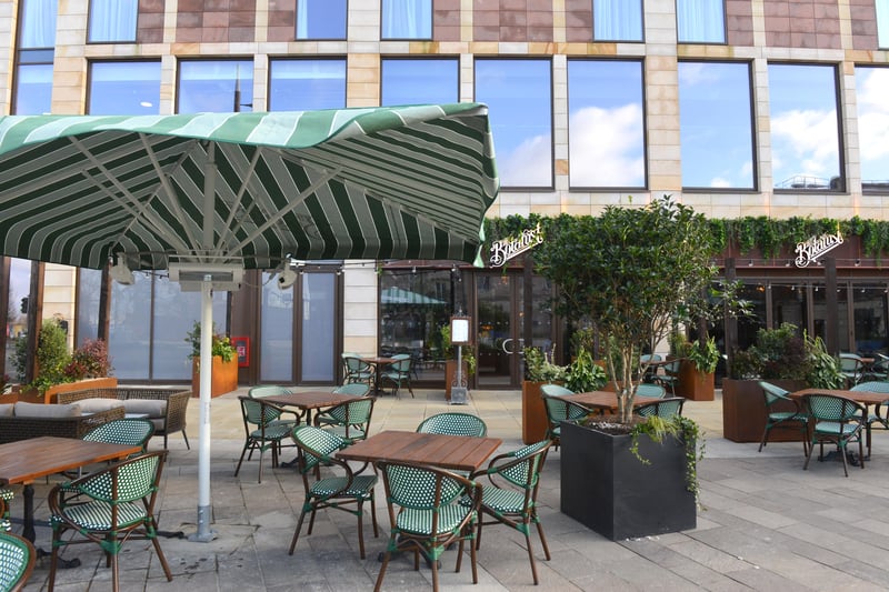The Botanist has bloomed since opening in Keel Square with a large beer garden complete with parasols and heaters. Although the restaurant menu isn't available in the beer garden, you can order from the bar food section to dine al fresco.