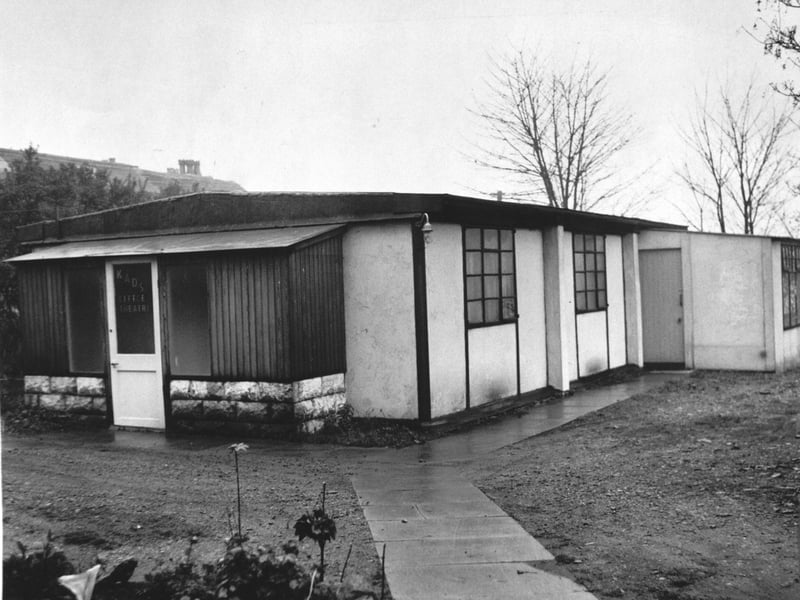Kippax Little Theatre pictured in November 1967. It was found behind a shop on the High Street.