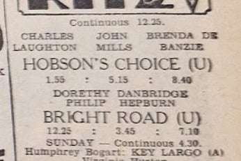 It was a star line-up at the Ritz with John Mills and Charles Laughton in Hobson's Choice.