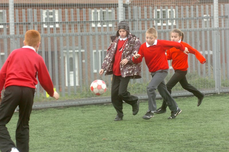 Time for a game of football on a cold day in November 2008.