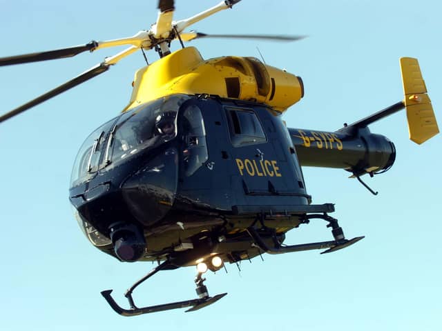 The police helicopter was sent to Batemoor, Sheffield to search for a suspect after a police incident. Photo: Dean Atkins