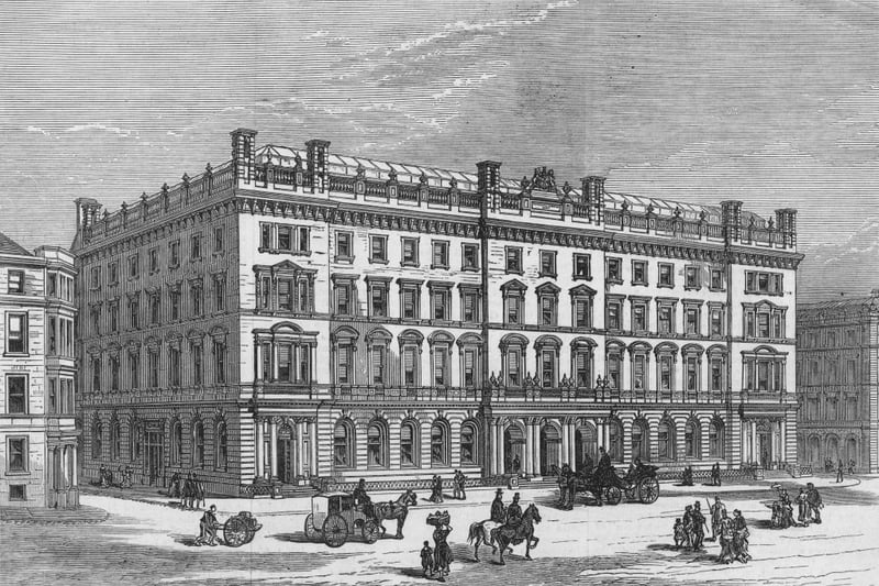 The new General Post Office buildings in Glasgow city centre, circa 1880, with an Italianate facade by Robert Matheson. The foundation stone was laid in 1876 by the Prince of Wales at the time, who later became Edward VII. 