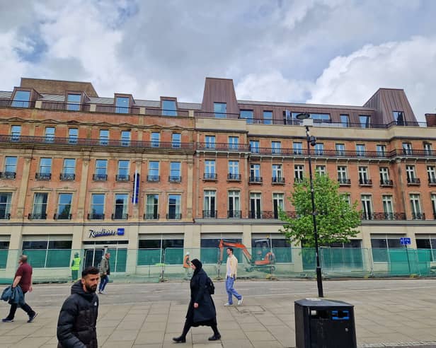 The new Radisson Blu hotel opening soon on Pinstone Street in Sheffield city centre