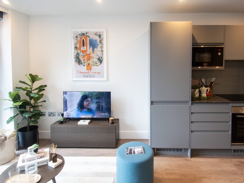 There are studio, one-bed, two-bed and three-bed apartments available