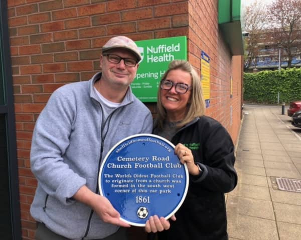 Plaque unveiled in Sheffield to mark the site where the world's first church football team was set up